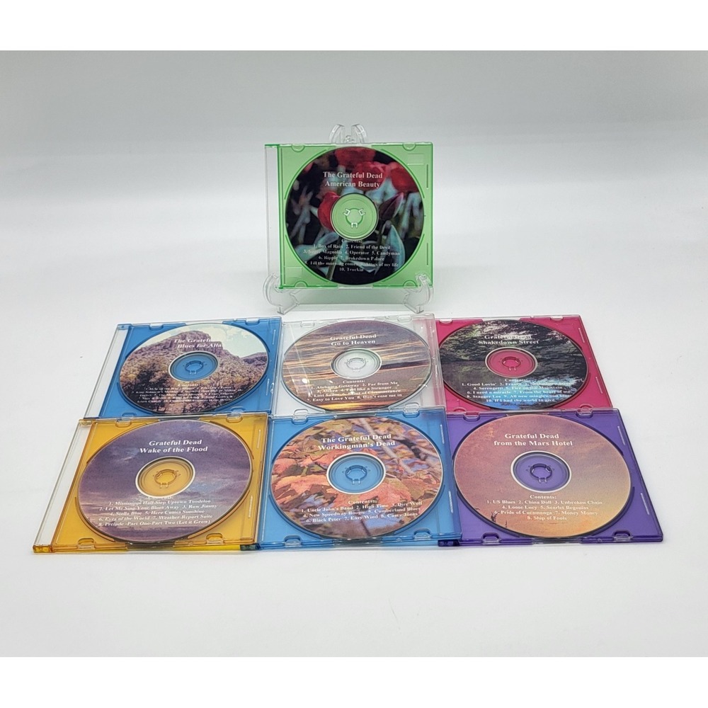 Vintage Grateful Dead Studio Album Cds Housed In Colored Jewel Cases